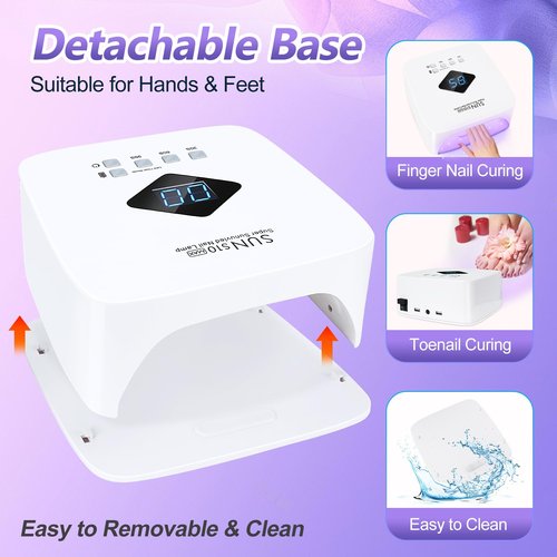 LKE Cordless Rechargeable UV Nail Lamp, 86W UV Light for Gel Nails with 3 Timer Setting Display Auto Sensor, Professional Quick Dry for Salon & Home Use