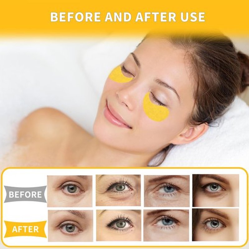 Qyiywim Under Eye Patches 70PCS, 24K Gold Eye Patches for Puffy Eyes Treatment, Under Eye Masks for Dark Circles and Puffiness, Non-Irritating Eye Mask Skincare, Eyes Bags Treatment, Eye Gel Pads