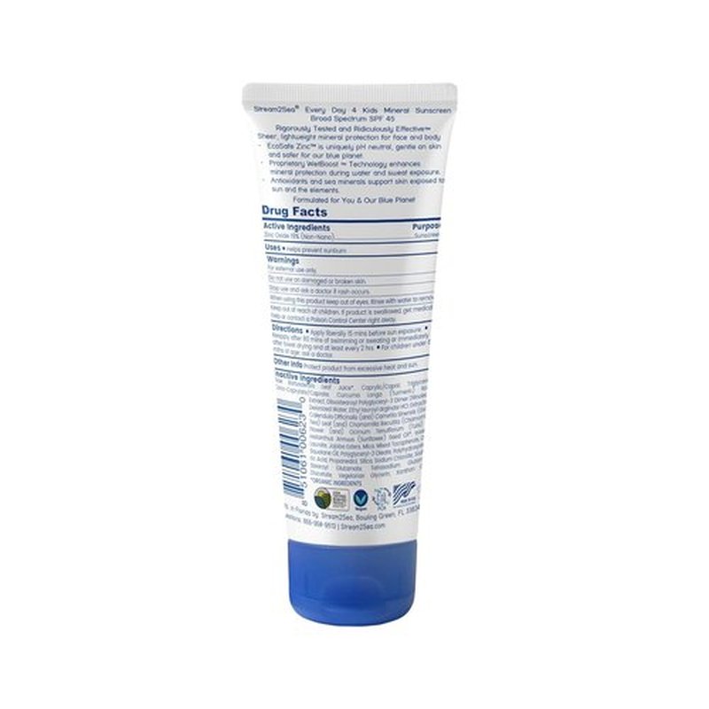 Every Day Kids SPF 45 Mineral Sunscreen - Biodegradable, Paraben-Free & Reef Safe | 2.5 Fl Oz Non-Greasy Protection Against UVA & UVB