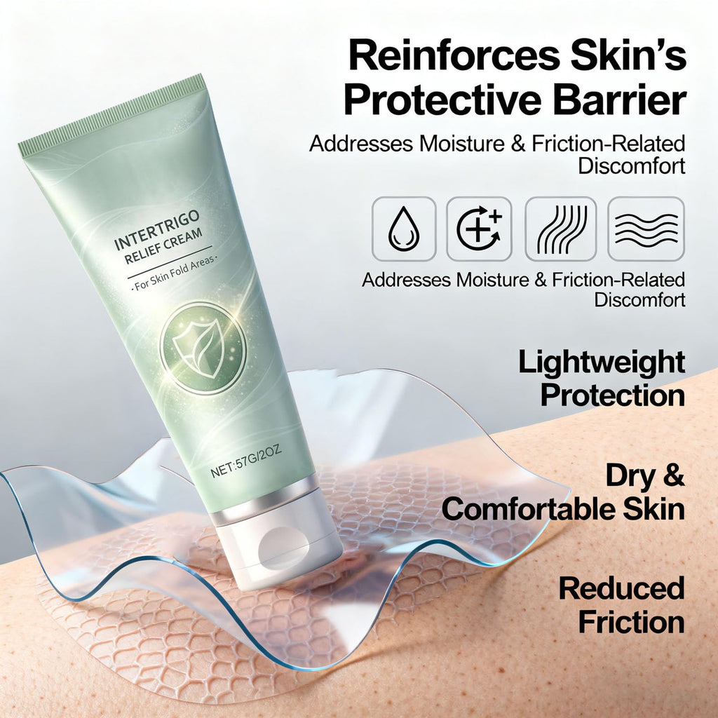 Intertrigo Cream – Skin Fold Care & Chafing Support Cream With Zinc Oxide & Undecylenic Acid, Intertrigo Relief Cream for Skin Fold Areas, Chafing Prevention, Moisture & Friction Control (2PC)