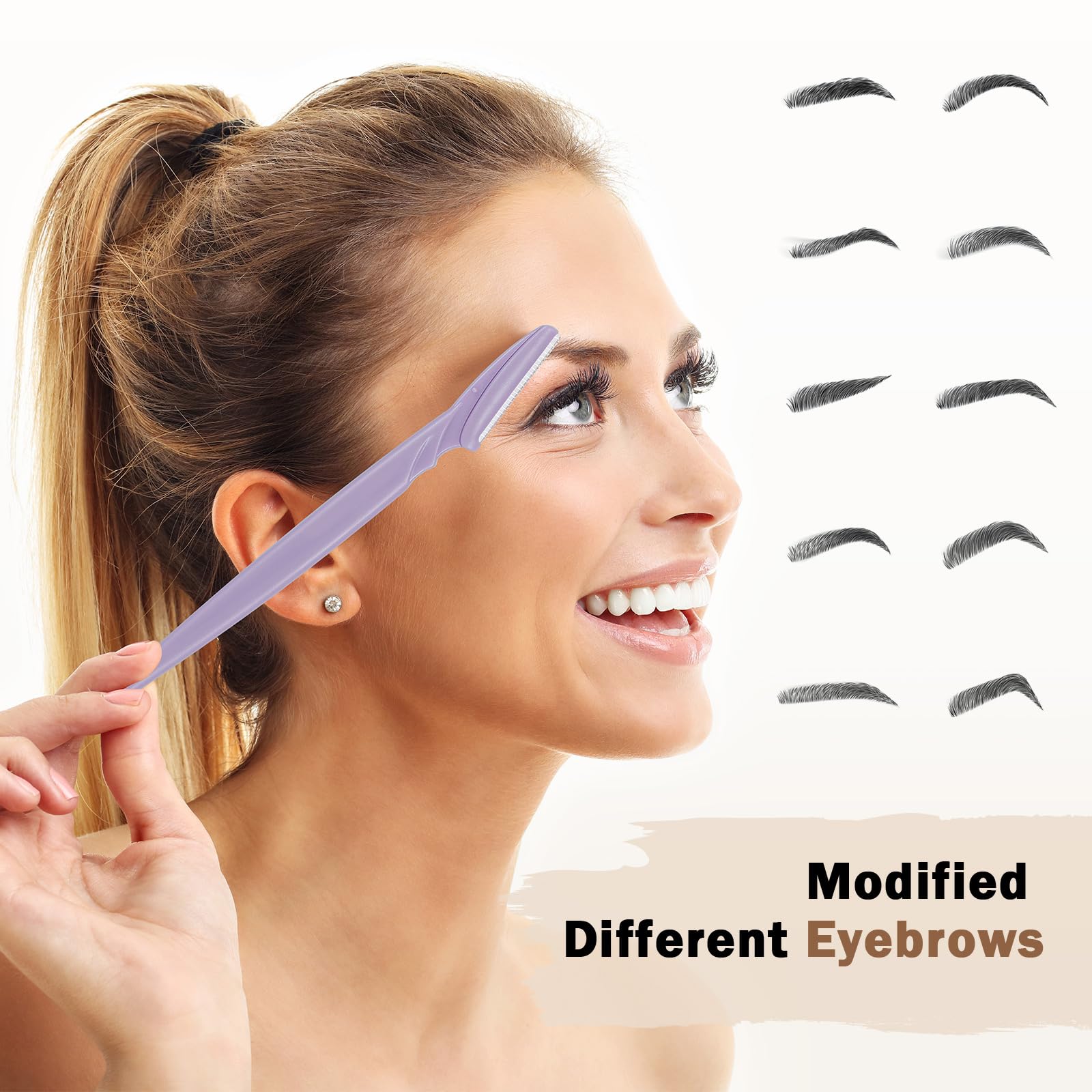 D Eyebrow Razors and Trimmers, Face Razors for Women - 12PCS
