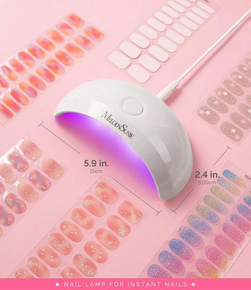 MelodySusie Pocket-Sized LED UV Nail Lamp with Ultra-Lightweight Design, P-ART04 UV Light Cures All Soft Gels at Home, Especially Instant Nails, Semi-Cured Gel, Base Coat & Top Coat (White)