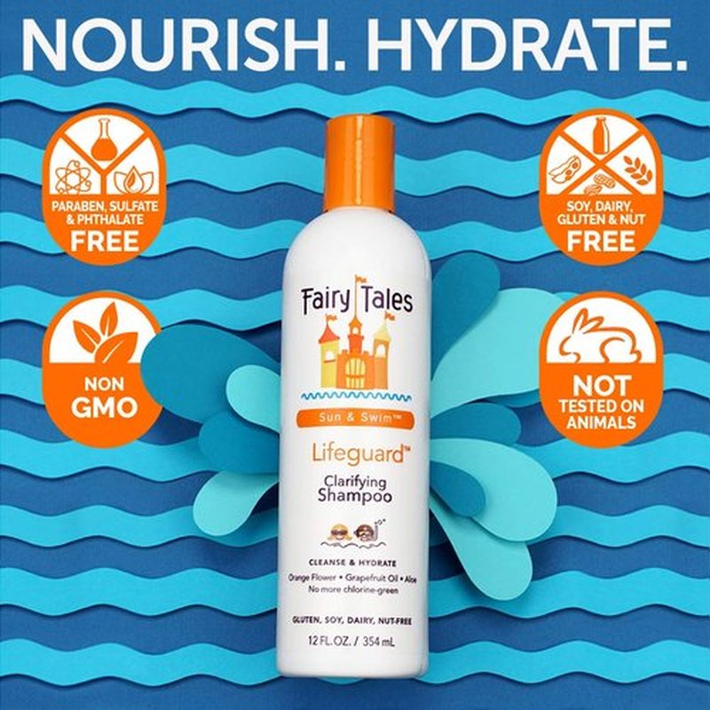Fairy Tales Swim Shampoo & Conditioner Set - Natural Chlorine Removal for Kids | 12oz & 8oz Bottles