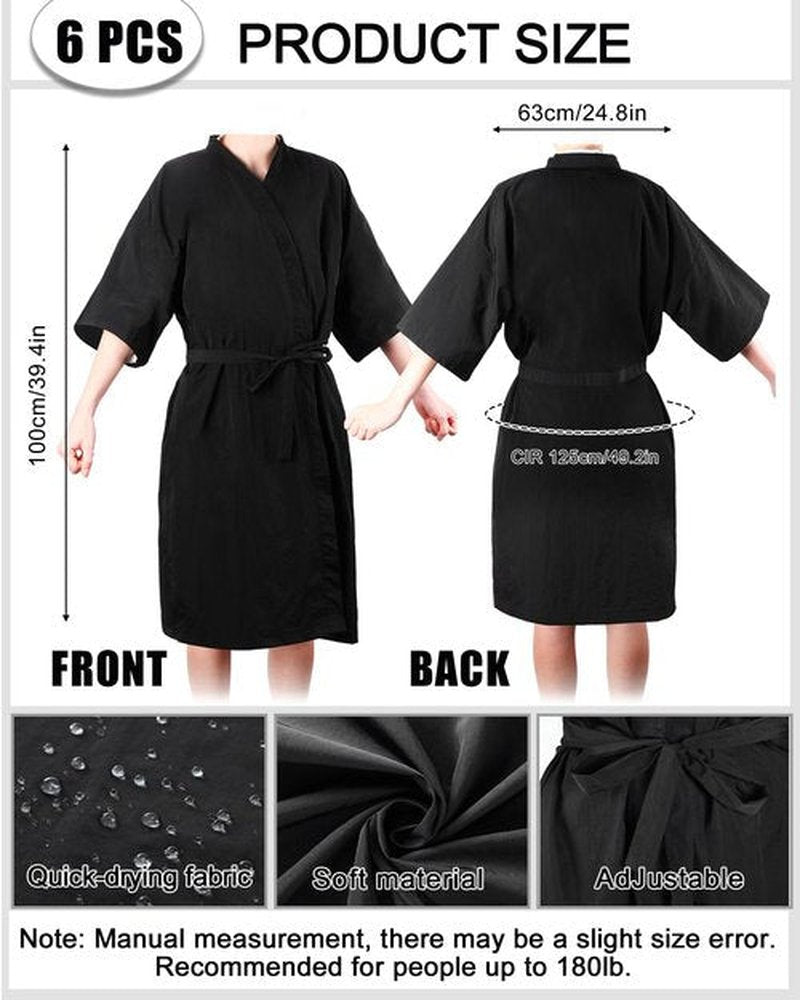 Toulite 6 Pieces Salon Robes Smock for Clients Haircut Cape Hair Salon Client Gown Cape for Women,40 Inches Long(with Pocket)