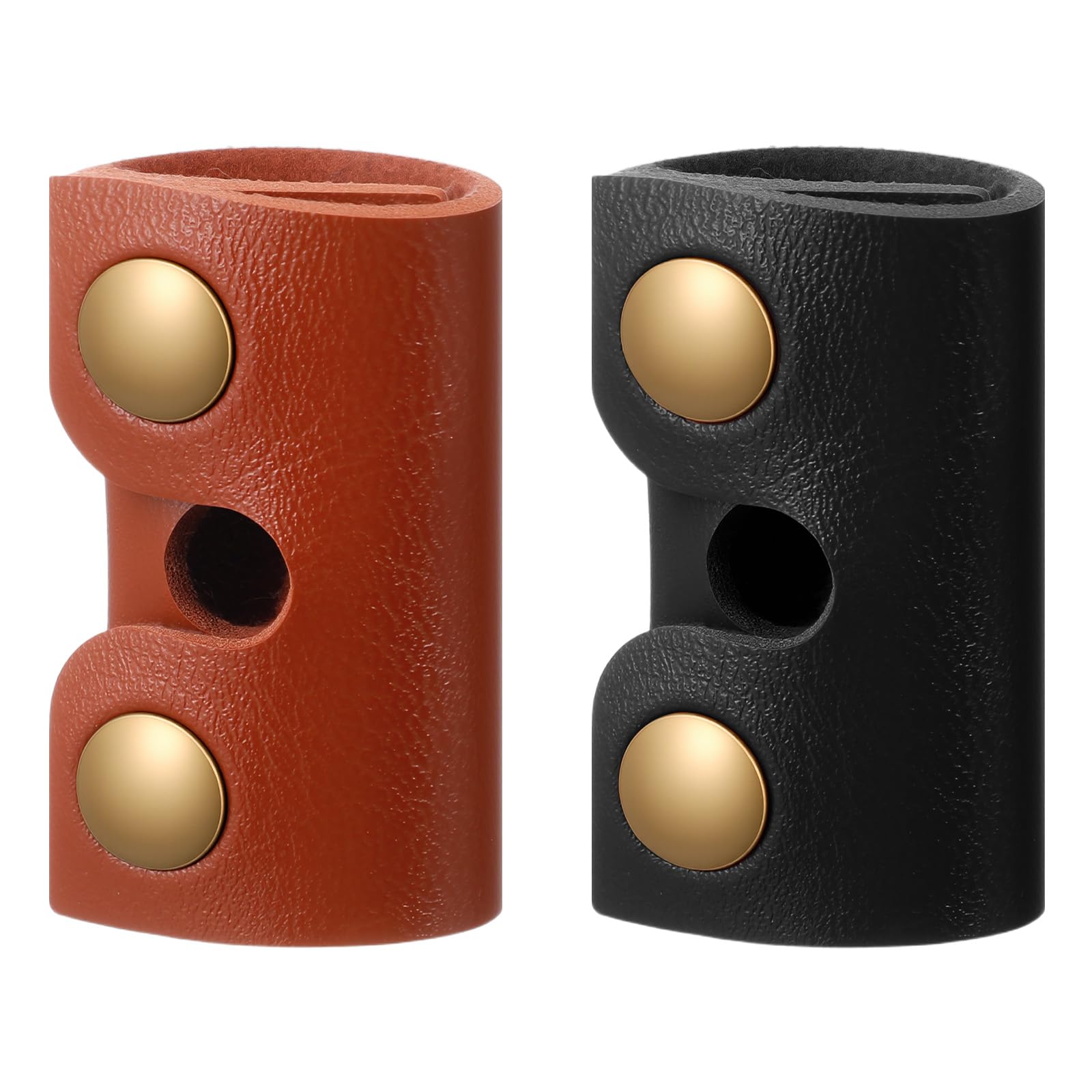 Classicseali 2PCS Safety Razor Cover,Leather Safety Razor Case, Double Travel Razors Cases with Snap Closure, for Men Travels Butterfly Shaver, Black, Brown