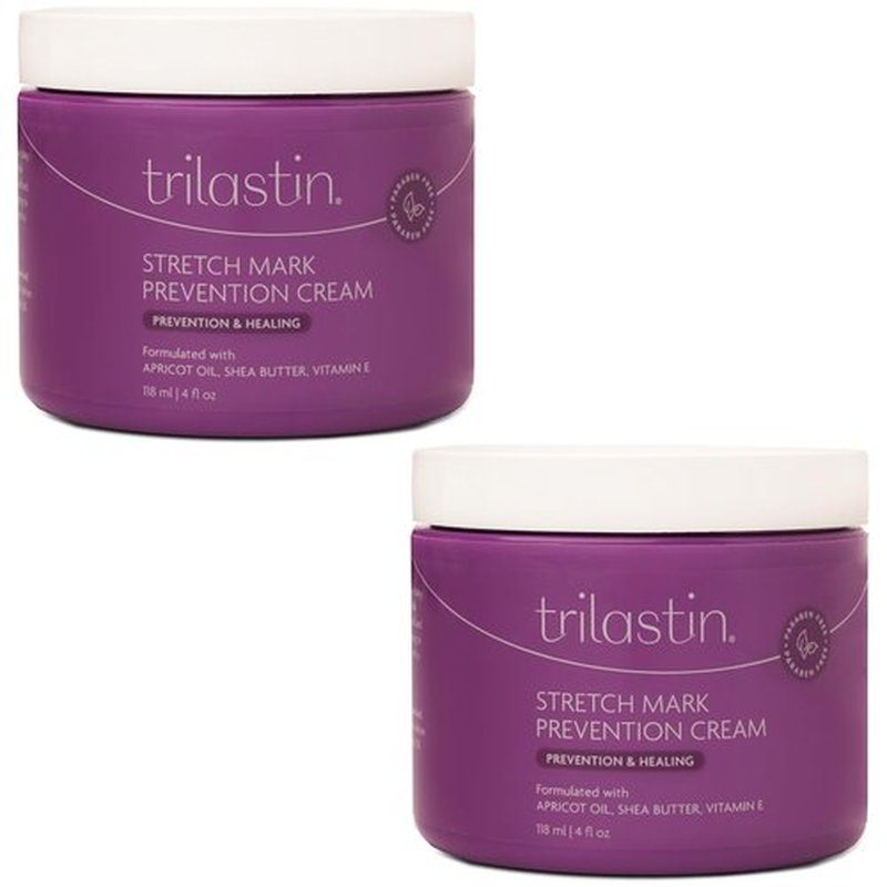 TriLASTIN Stretch Mark Cream | Hydrating Pregnancy Belly Lotion - Paraben Free, Shea Butter & Vitamin E - 4 oz, 2 Pack