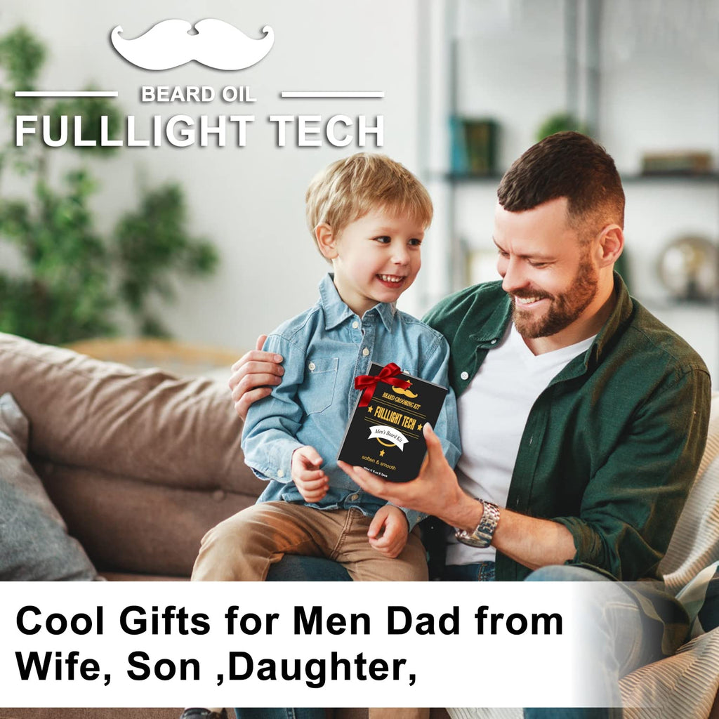 FULLLIGHT TECH 2 Pack Beard Oil for Men Growth 100% Natural Argan Oil,Jojoba Oil Leave in Conditioner Softener for Mustache Grooming Moisturizing