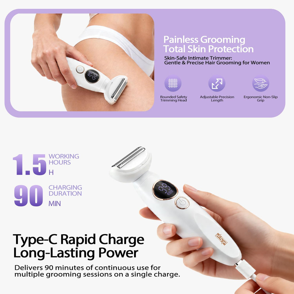 DSP 5-in-1 Ladies Grooming Kit IPX7 Waterproof for Eyebrow Nose Body Hair