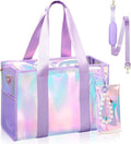 Skiennix Iridescent Waterproof Beach Bag - Large 26L Tote with Zipper & Phone Pouch | Sand-Proof Design