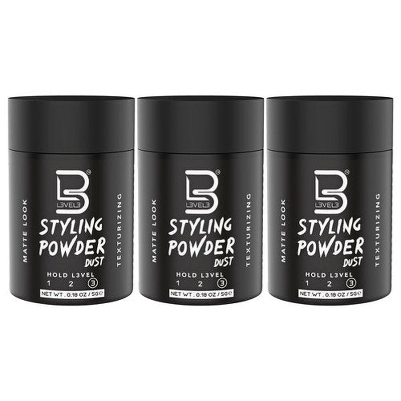 L3 Level 3 Travel Styling Powder - Small 0.18 oz for Travel - Natural Look Mens Powder - Sample Styling Powder