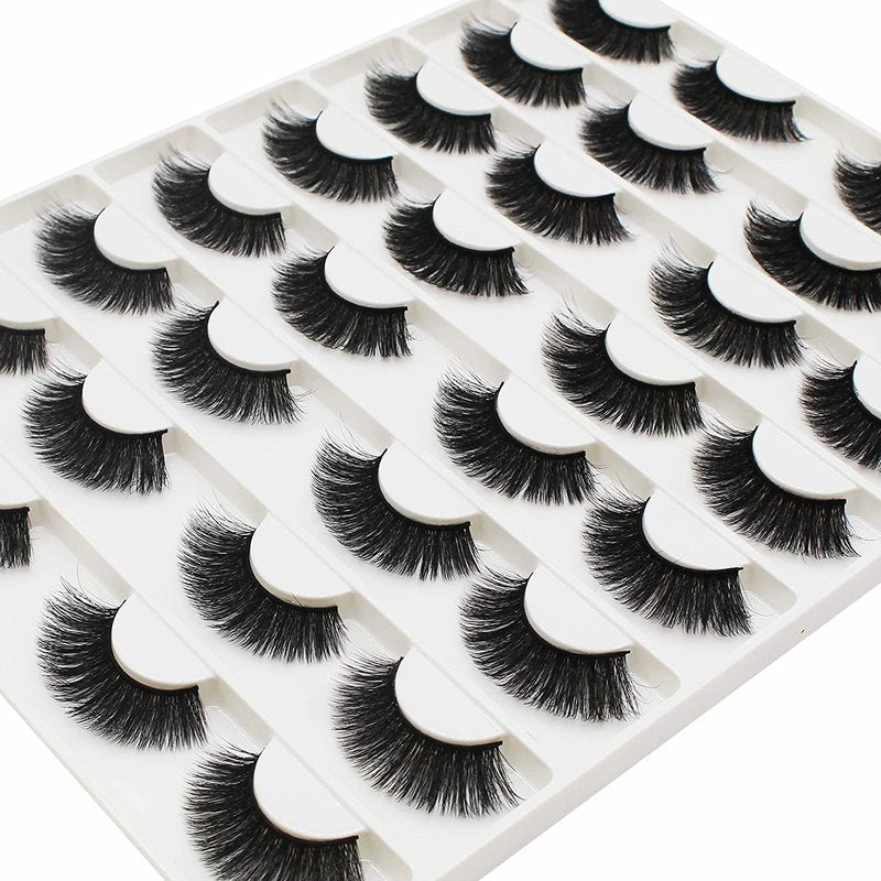 Vayator 16 Pairs False Eyelashes Natural Wispy Fluffy Dramatic Volume Fake Lashes Extension Handmade Cruelty-free Eyelash (D057)