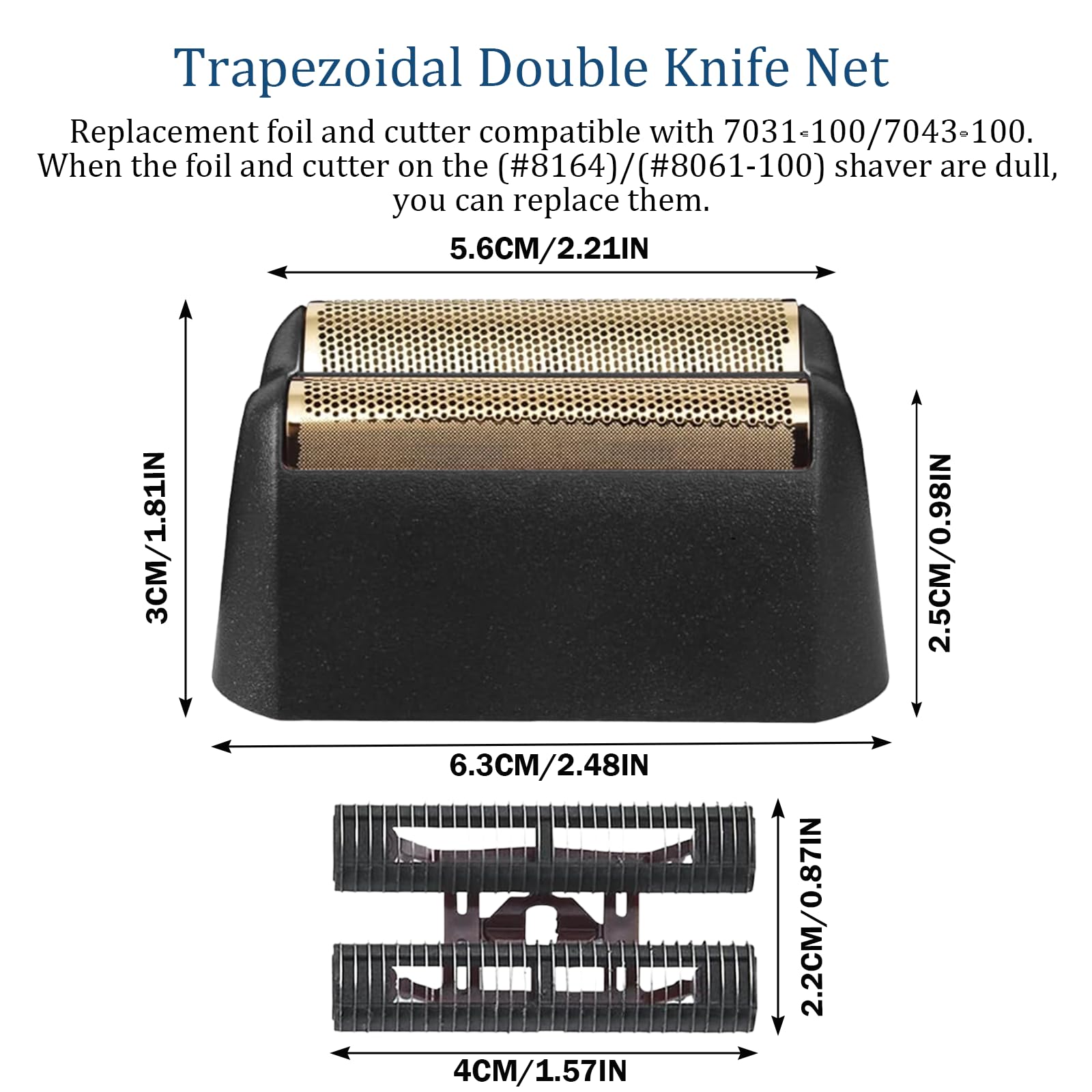Finale Replacement Foil Compatible with wahl Professional 5 Star Series Shaver Replacement Foil Cutter Bar Assembly Model 7043 7031, Gold Super Close Shaving - Smooth & Durable, for Sensitive Skin