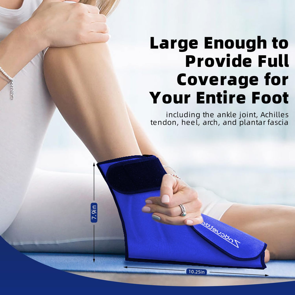 Ankle Ice Pack Wrap for Foot Heel Pain Relief and Swelling Large Reusable Gel Ice Cold Packs for Achilles Tendonitis Plantar Fasciitis Sprained Ankles Swollen Feet Surgery Recovery (Royal Blue)