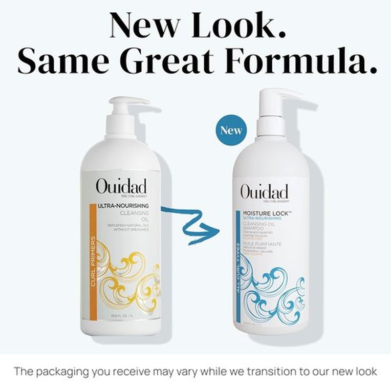 Ouidad Moisture Lock Cleansing Oil Shampoo - Ultra Nourishing Formula for Curly Hair, Sulfate-Free, 12 oz
