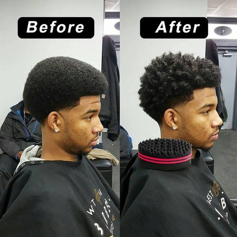 3 Pcs Afro Twist Upgrade Set: Hair Sponge Double-sided and 2 Twist Comb, Curl Sponge Hair Brush for Women Men Barber Personal Styling