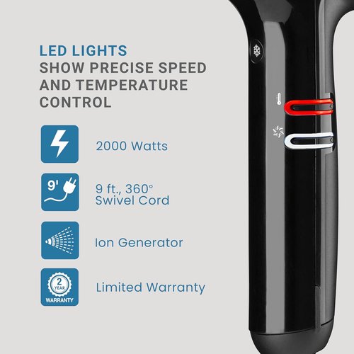 BaBylissPRO® Nano Titanium™ Hair Dryer - High-Speed 2000 Watts with Ionic Technology