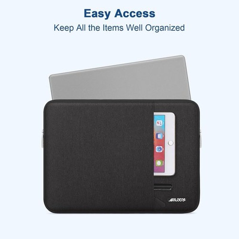 MOSISO Laptop Sleeve - 13.3 Inch Compatible with MacBook Air/Pro & More | Durable Polyester, Black