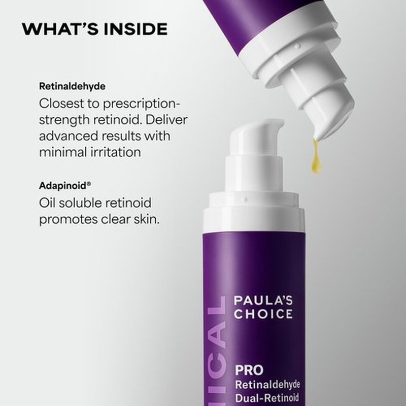 Paula’s Choice Pro Retinaldehyde Dual-Retinoid Face Serum Advanced Treatment, High Potency Anti-Aging Serum for Face, Breakout-Prone Skin, Radiance & Rough, Bumpy Texture, Fragrance-Free, 1 fl oz
