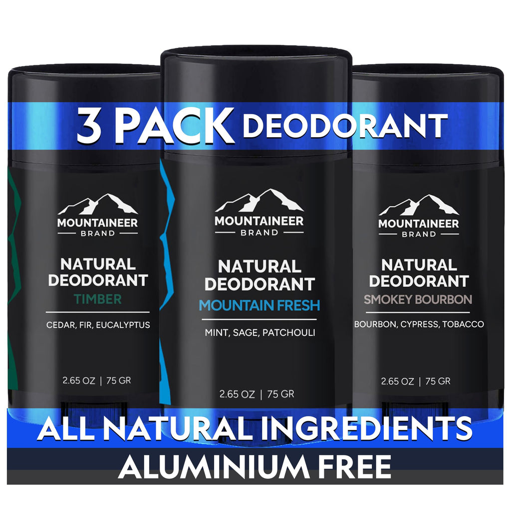 Mountaineer Brand Natural Deodorant for Men | Aluminium Free | Made in West Virginia | Scents Inspired by Nature | Organic & Non Toxic | Odor & Sweat Control | 2.65 oz (Timber)