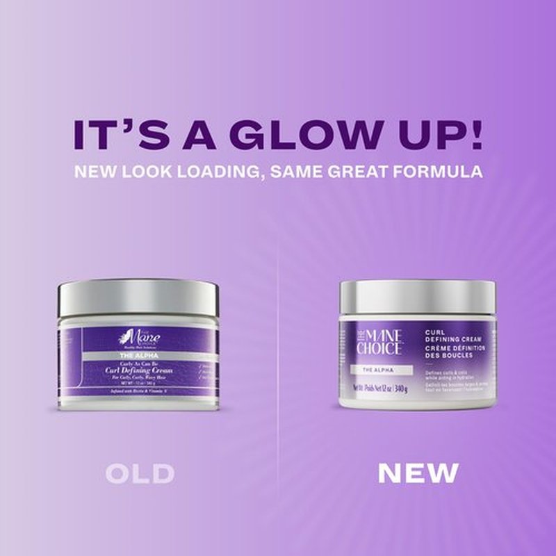 The Mane Choice The Alpha Curly As Can Be Curl Defining Cream,12 Oz, Defines, Hydrates & Smooths Frizz, Curl Cream For Coily, Wavy & Curly Hair, Enriched with Biotin & Vitamin E, Paraben-Free