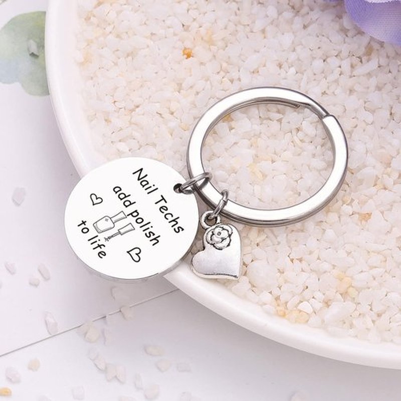 RSZOTW Nail Tech Jewelry Nail Technician Stylist Artist Gifts Manicurist Keychain Beautician Jewelry Cosmetology Gifts Manicurist Worker Keychain