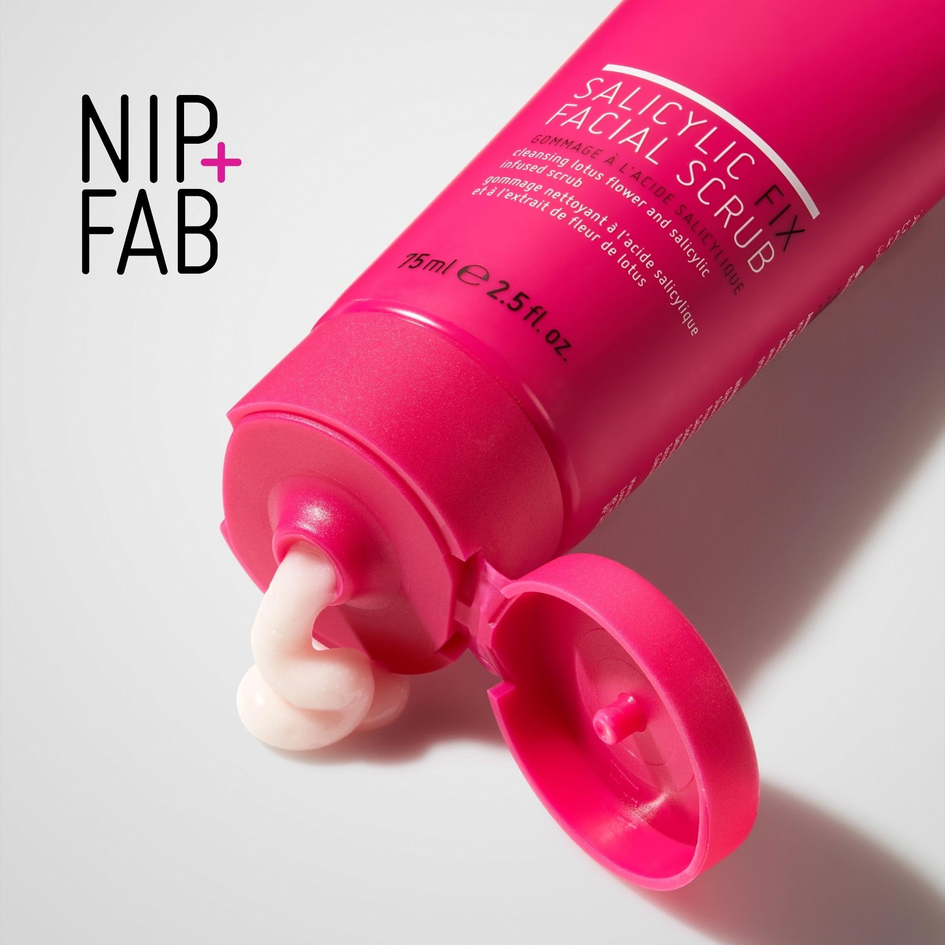 Nip + Fab Salicylic Acid Fix Scrub for Face with Vitamin E & Volcanic Rock Exfoliating Facial Cleanser Exfoliant for Pores and Oil Control, 2.5 Fl Oz