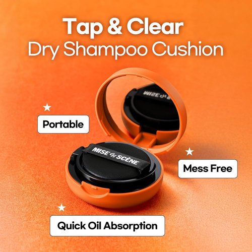 Mise En Scene Tap And Clear - Korean Dry Shampoo Cushion | No White Cast, Non-Toxic Formula | Travel Size