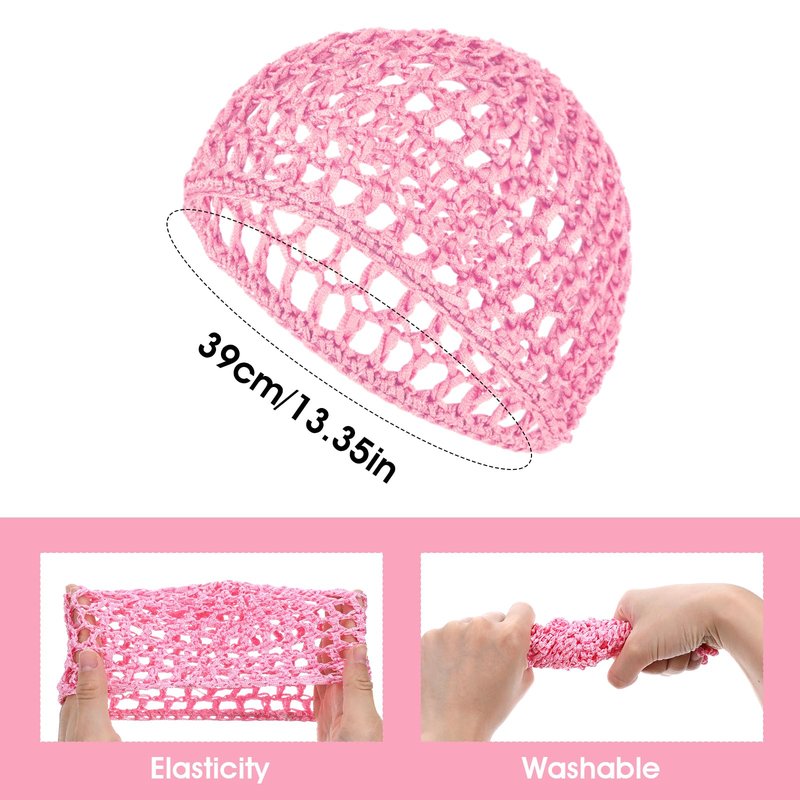 YUXIANLB 3 Pcs Hair Net Cap for Sleeping Breathable Mesh Wrap Elastic Crochet Snood Hair Protection for Night Shower Bath Makeup Ballet Wig Caps Styling Soft Comfortable Sleep Cap Black Hairs Cover