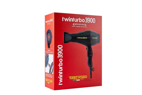 Turbo Power Twin Turbo 3900 Hair Dryer - Advanced Technology for Fast Drying | Sleek Black Finish