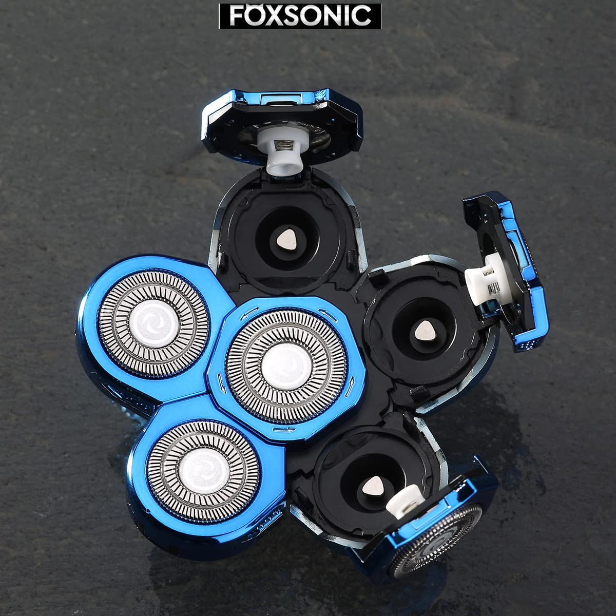 Universa 6 Blades Replacement Heads for Mainstream head shaver brands, Head Shaver Replacement Blades (6 Blue)