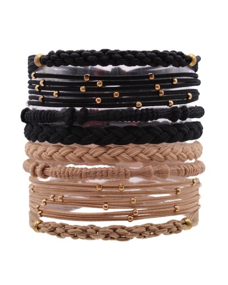 Gypsea Bands Hair Tie Bracelets for Men, Women & Kids - Set of 10 (Bali)