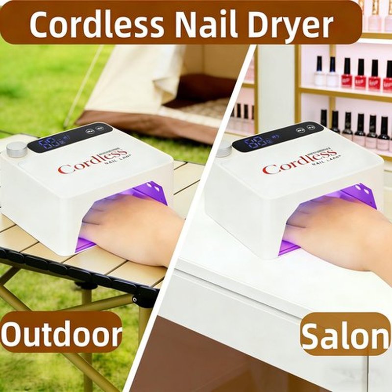 Nailartane UV LED Nail Lamp Cordless, Rechargeable UV Light for Gel Nails with Metallic Reflector & Metal Base, 86W Wireless LED Nail Dryer, Professional Fast Curing Light for Salon Home Use, White