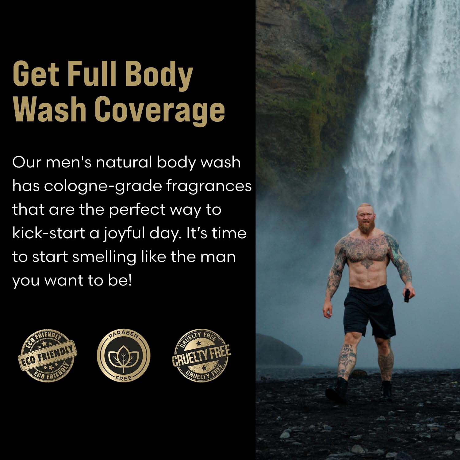 The Beard Struggle Men's Body Wash Valhalla's Gates - Gold Collection - Skin Cleaning Agent - Natural Body Wash - Shower Gel Liquid Soap - 240 mL / 8 US. fl. oz.