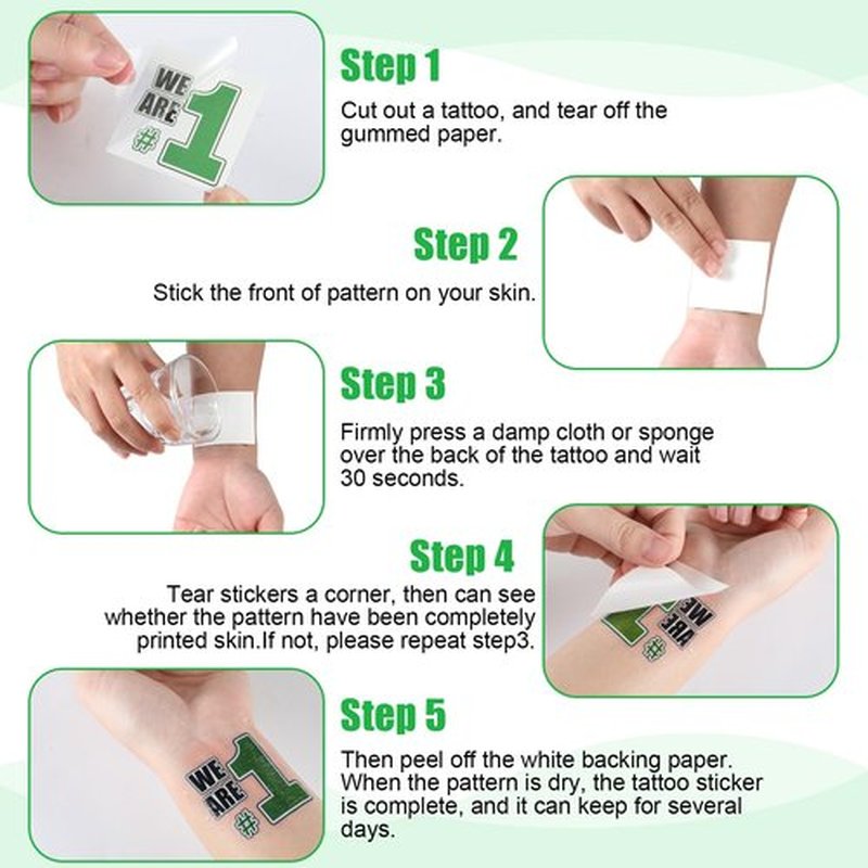 Colarr 180 Pcs Green and Black Team Spirit Temporary Tattoo 2", 1.5" Face Body Paw Go Team Cheer Tattoo Removable Glitter School Spirit Stickers for Classroom Cheerleading Football Sports Games