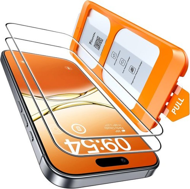 TOCOL iPhone 17 Screen Protector - 9H Hardness Military Grade Tempered Glass | Full Coverage 2 Pack