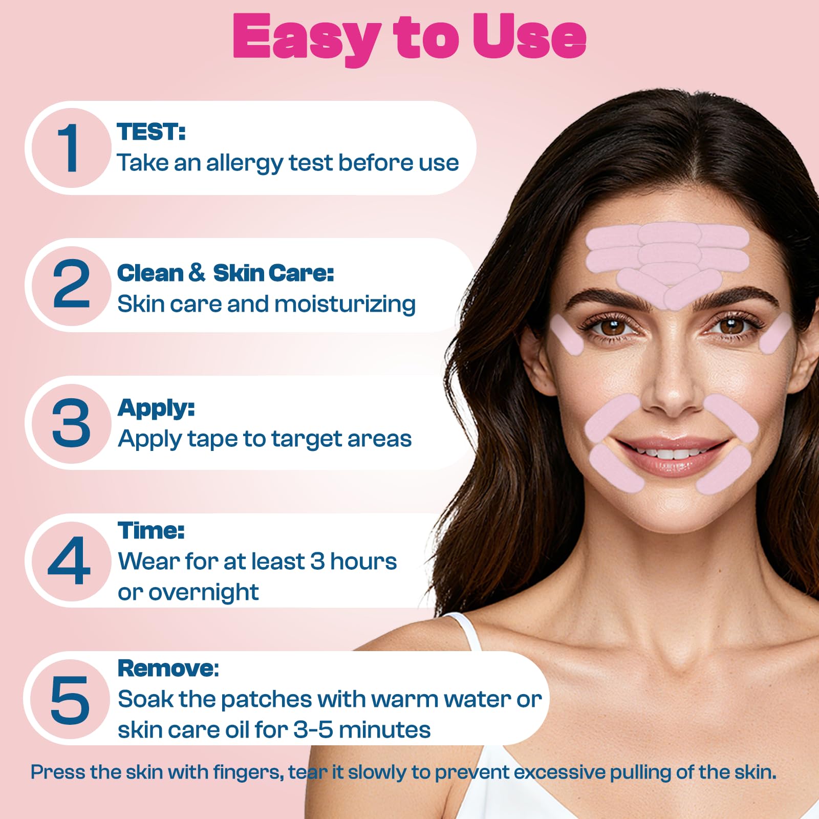 IyxicmI Face Tape for Wrinkle Overnight, 400 PCS Pre-Cut Facial Patches, Anti Wrinkle Patches for Forehead Between Eyes, Crow’s Feet & Smile Lines, Facial Smoothing Patches, Non-Invasive Easy to Use