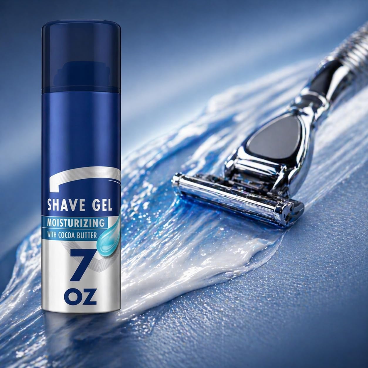 Moisturizing Shave Gel for Men with Cocoa Butter, Classic Scent, Smooth Glide Formula for Comfortable Shaving Experience, 7 oz