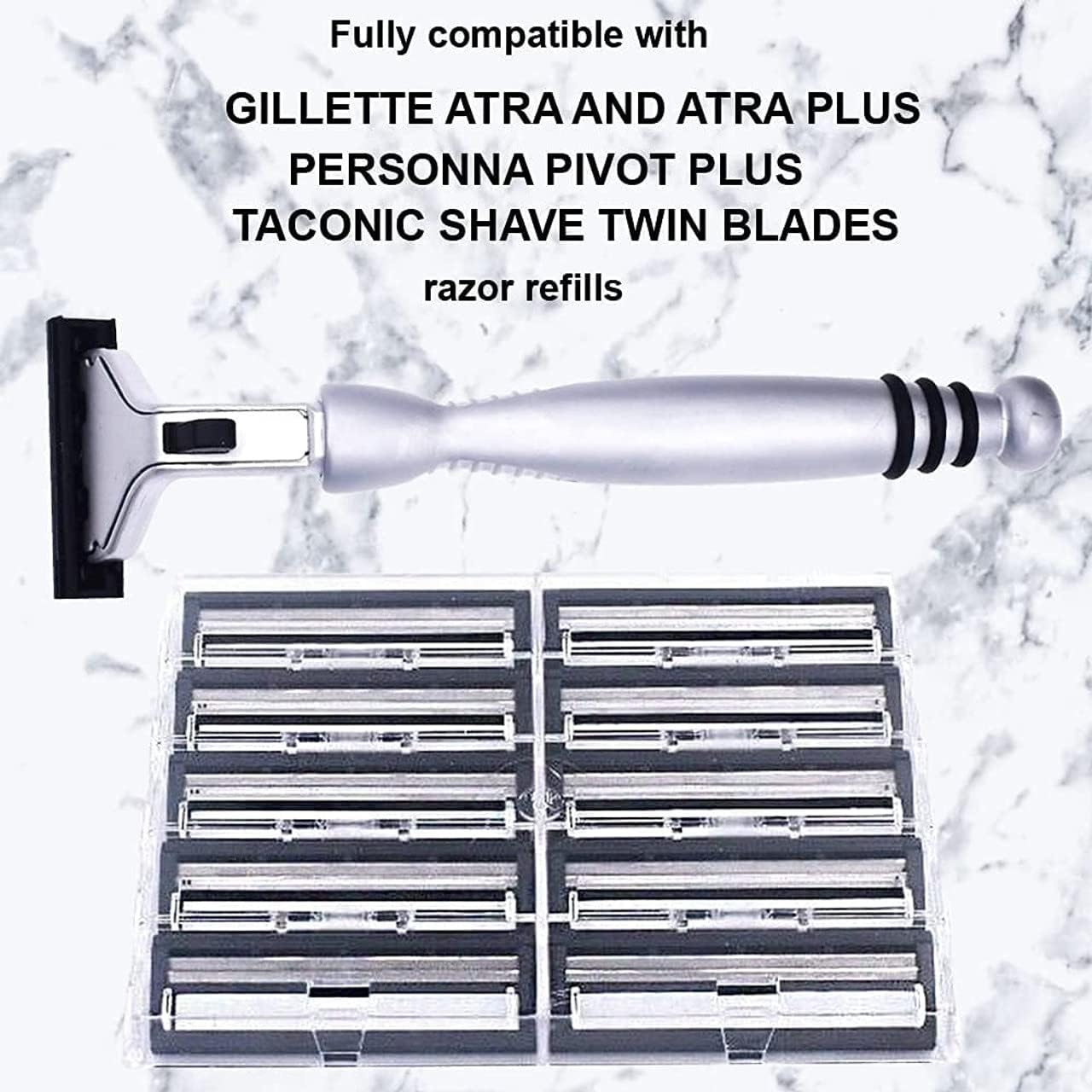 Taconic Heavyweight Atra-Compatible Pivot Razor with 10 Cartridges