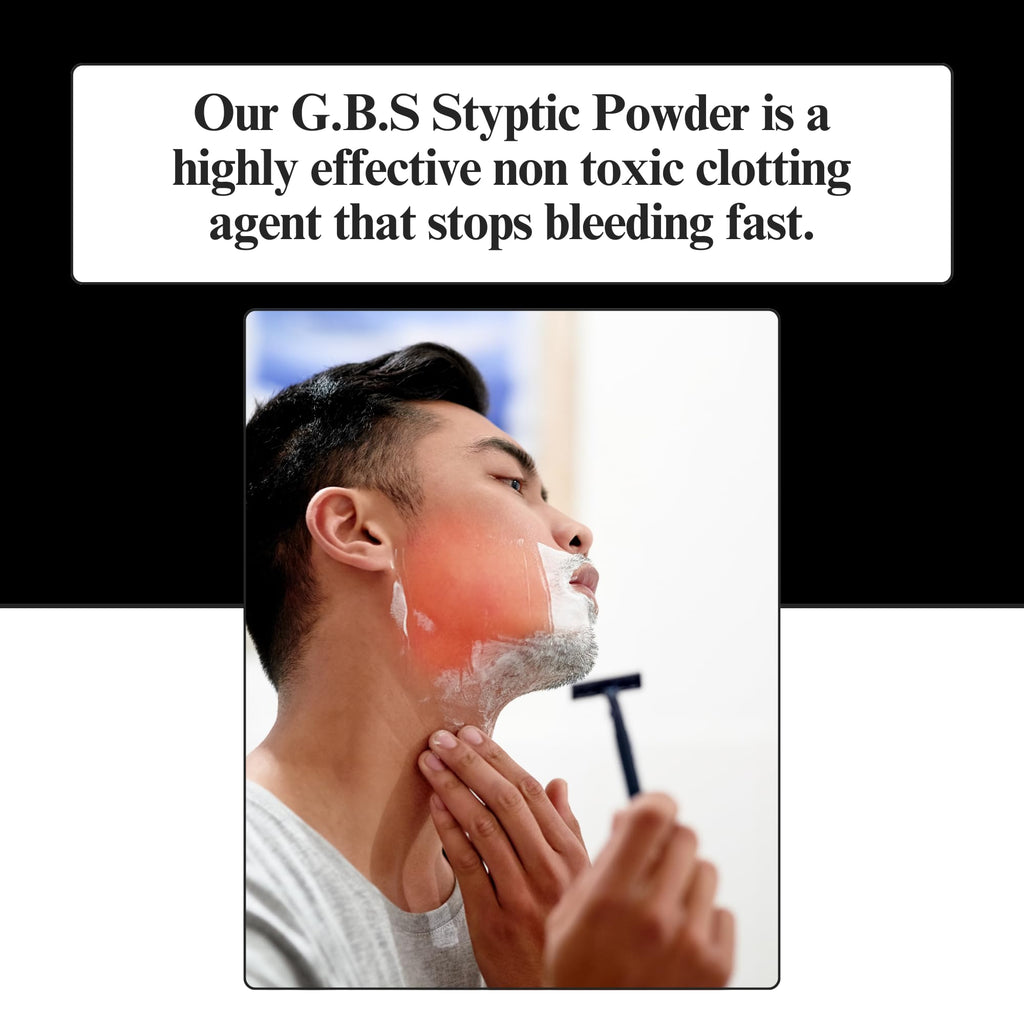 Styptic Powder Jars – Professional Grooming First Aid for Shaving Nicks, Razor Cuts & Razor Burn – Quick Healing Blood Stop Powder, 3 Pack (.18 oz Each)