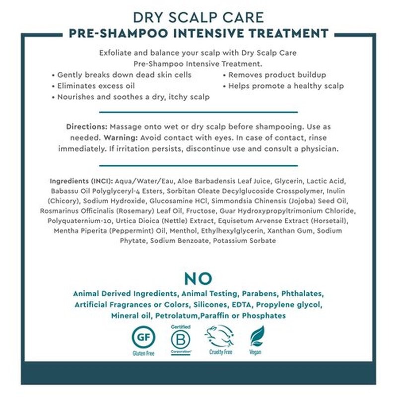 Desert Essence Dry Scalp Care Pre-Shampoo Intensive Treatment - Micro-Exfoliating, Eliminates Product Build-up and Oil for Healthier Hair and Scalp - 3.4 Fl Oz Bottle