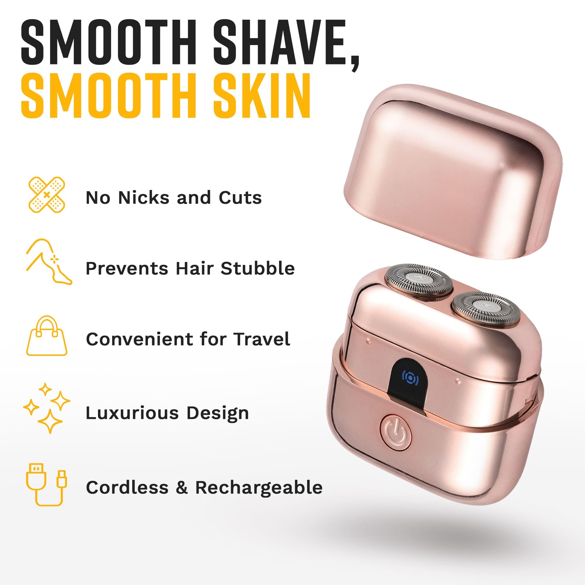 The Cut Buddy The SPOT Electric Shaver for Women, Wet & Dry Bikini Razor, Cordless Hair Removal for Legs & Face, 1 Unit, Rose Gold - Metallic