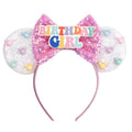 zhezesmila Mouse Ears for Women Birthday Girl Headband Sequin Ears Hair Accessories for Birthday Decorations Park Trips