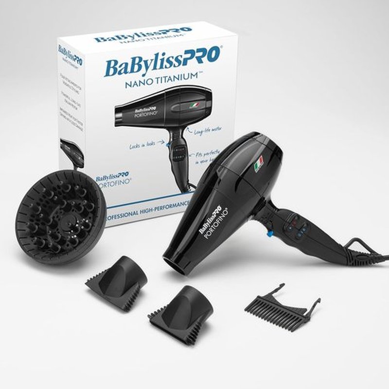 BaBylissPRO Nano Titanium Hair Dryer - Professional 2000 Watt Power | Italian Portofino Design