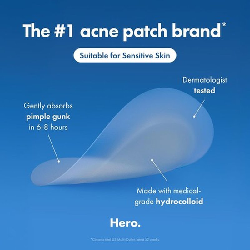 Mighty Patch™ Invisible+ Acne Pimple Patch - Discreet Hydrocolloid Cover for Zits & Blemishes (72ct)