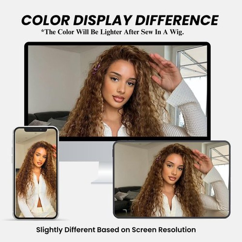 ALHER Honey Blonde Highlight Water Wave Bundles 22 Inch P4/27 Ombre Single Bundles Wet and Wavy Bundles Human Hair Highlight Brown Color 12A 100% Brazilian Virgin Remy Hair for Black Women