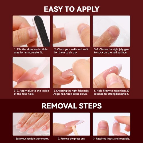CUZIAM Wine Red Cat Eye Press on Nails Short Square, 32Pcs 16 Sizes Soft Gel Dark Black Red Glue on Nails for Women, Glossy Reusable Natural Fit Full Cover Stick on Nails Coffin Fake False Nails Kit