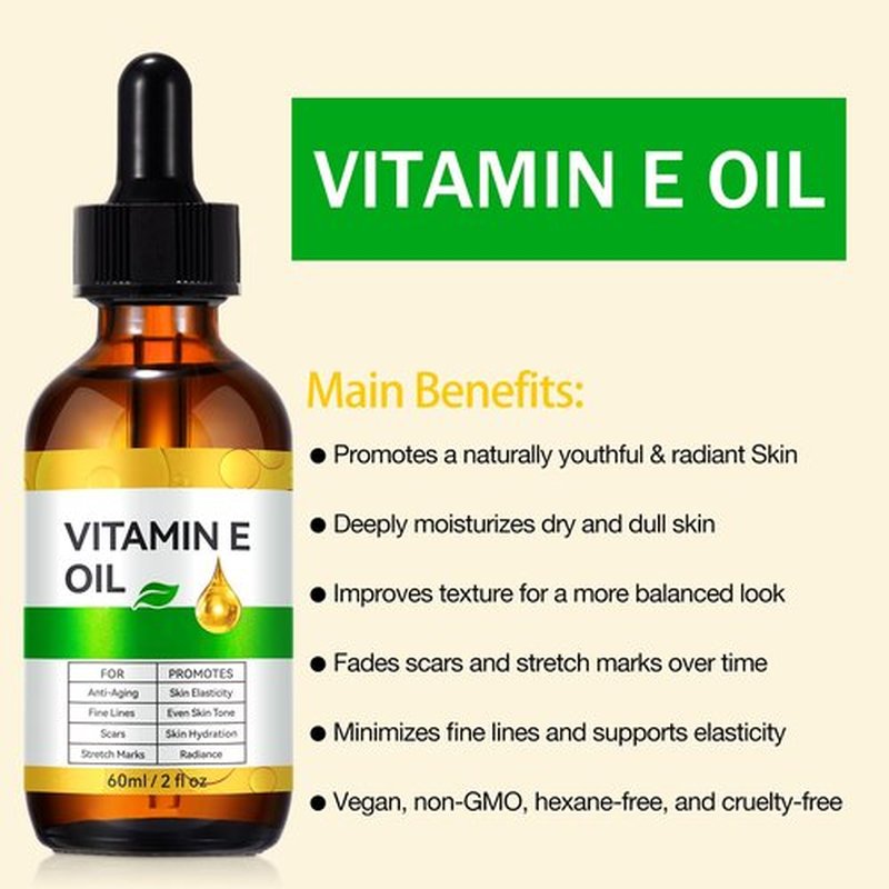 IKZEE Vitamin E Oil for Face and Skin - Ultra Concentrated Pure Vitamin E Oil for Deep Moisturizing, Hair Care
