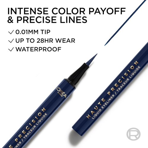 L'Oreal Paris Waterproof Liquid Eyeliner - Smudge-Proof Micro-Tip for 28HR Wear | 030 Blue Suede