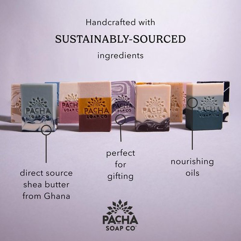 Pacha Soap Co. Handcrafted Bar Soap - Pacha Peaces Uplift & Calm Bundle with Premium Soothing Essential Oils, Natural Bar Soap for Body, Face & Hands, Made in USA for Women and Men, 2-Pack (4 oz ea)