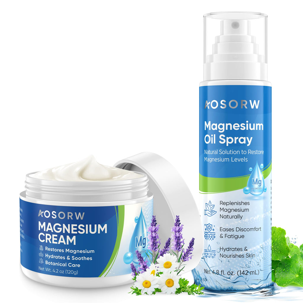 AOSORW Pure Magnesium Oil Spray - Natural Topical Magnesium for Nighttime Comfort Sleep - Non-Greasy for Feet, Hands and Body (4.8 Fl Oz (Pack of 1))